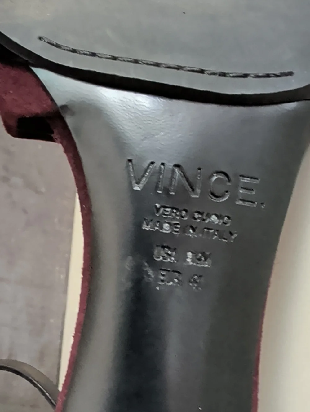 Vince Women's Burgundy Suede High Heel Sandals Size 8.5M